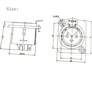 priaolker 3-Pin XLR Female Socket Metal Panel Mount Chassis Microphone Audio Jack D-Type Connector Adapter, Pack of 5