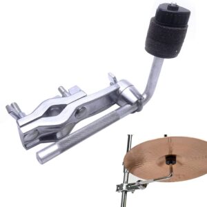 Jiayouy Drum Set Mounting Clamp Chrome Cymbal Boom Arm with Clamp Holder Bracket Percussion Instrument Accessories Silver