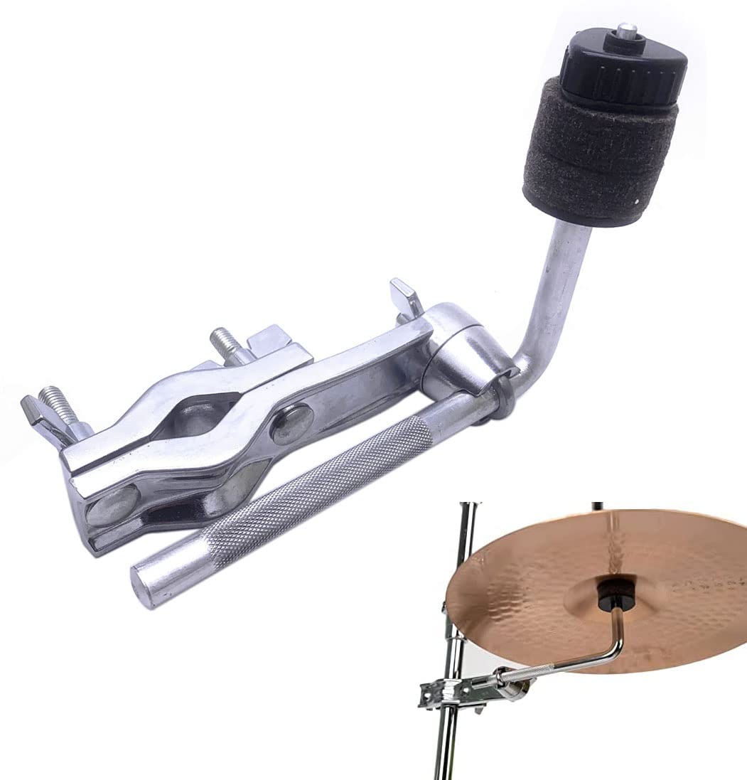 Jiayouy Drum Set Mounting Clamp Chrome Cymbal Boom Arm with Clamp Holder Bracket Percussion Instrument Accessories Silver