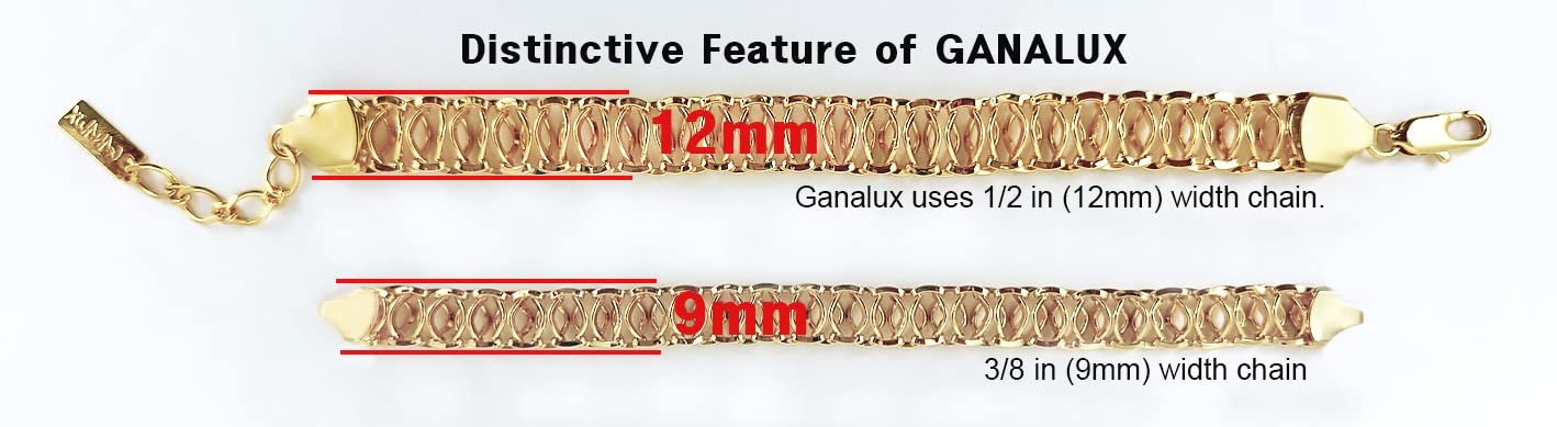 GANALUX 18K Gold Plated Bracelet for Women, Elegance Design Link Chain Jewelry Made in Korea (Lace)