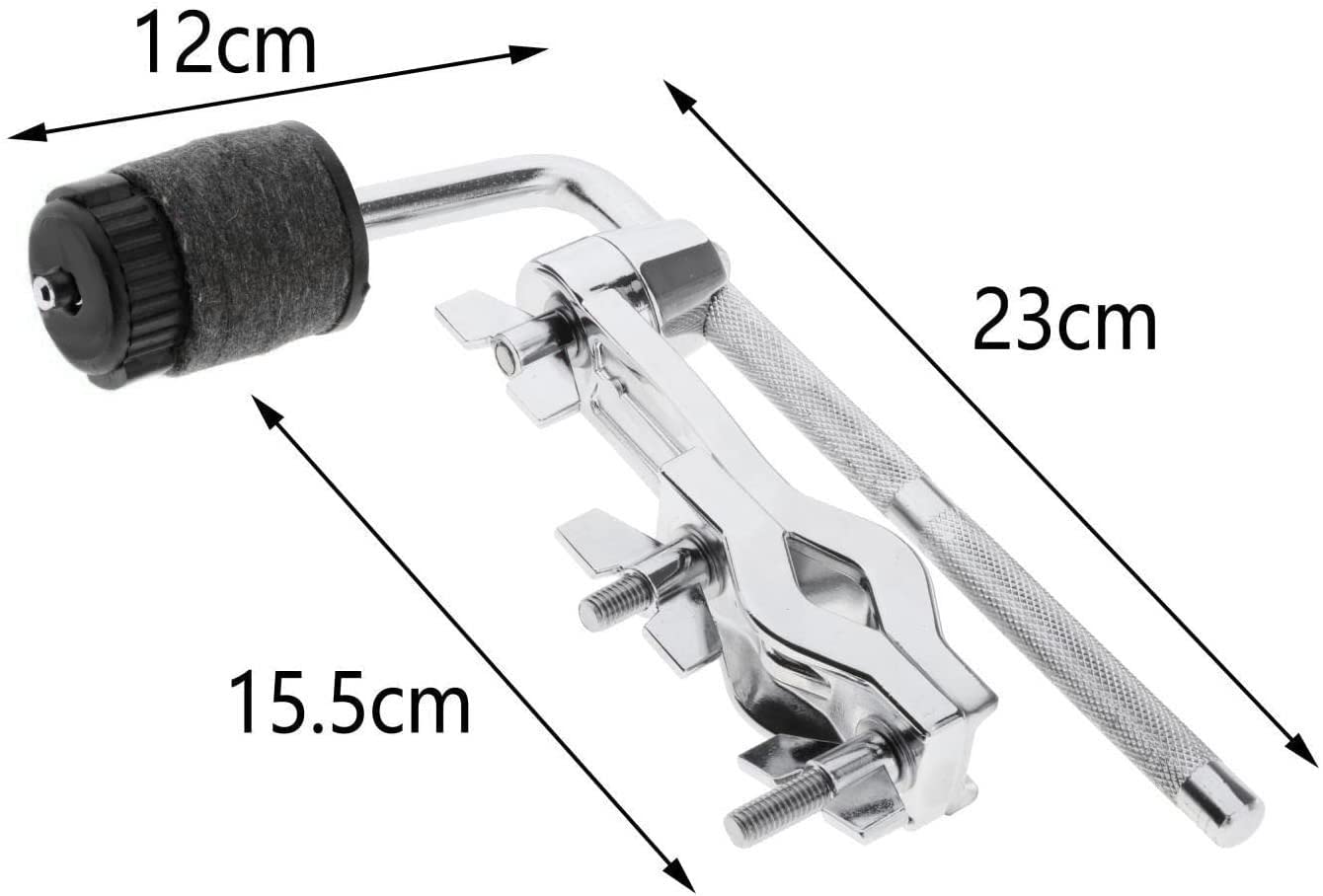 Jiayouy Drum Set Mounting Clamp Chrome Cymbal Boom Arm with Clamp Holder Bracket Percussion Instrument Accessories Silver