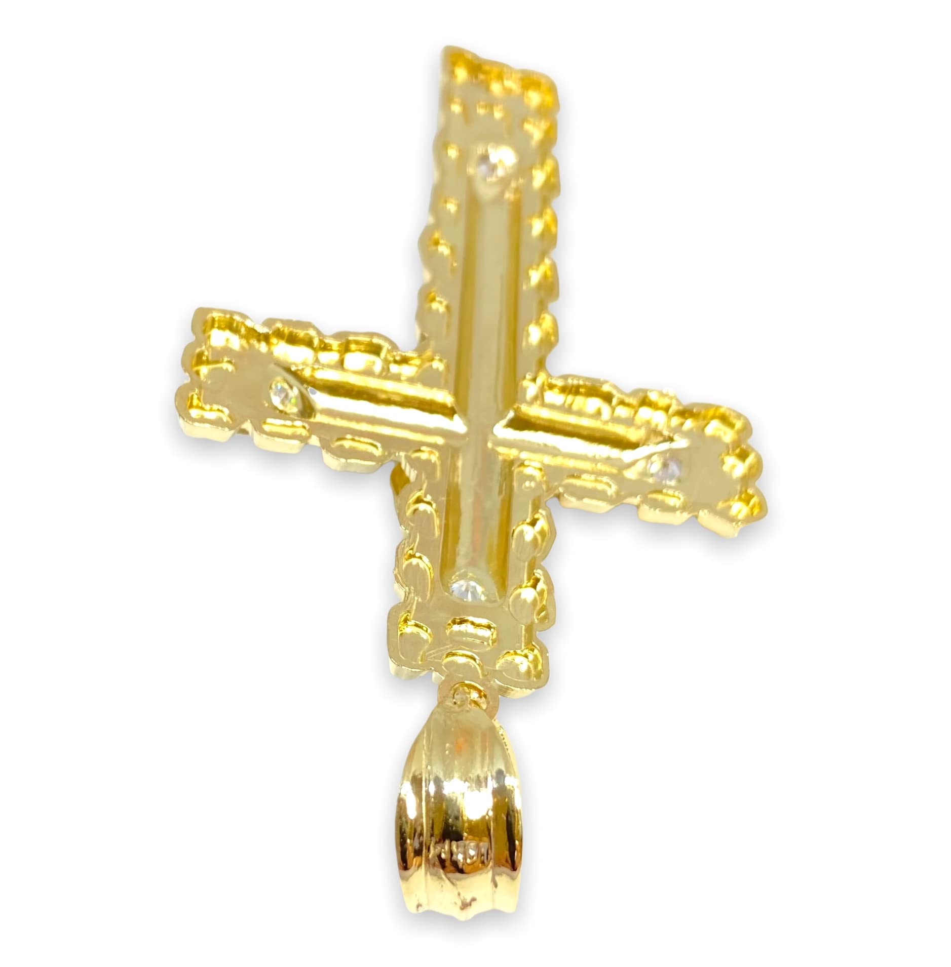 72 MM LONG JESUS CRUCIFIX NUGGET TEXTURED CROSS PENDANT CHARM REAL 10K YELLOW GOLD SG2108