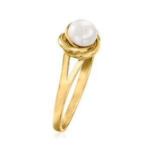 RS Pure by Ross-Simons 4.5-5mm Cultured Pearl Ring in 14kt Yellow Gold. Size 6