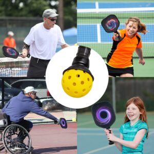 Pickleball Ball Retriever, Silicone Pickleball Ball Accessory to Pick Up Balls Without Bending Over, Fits All Standard Paddles & Easy Instal Attaches to Pickleball Paddles Bottom Black, Pack of 2