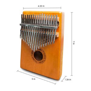 The ONE Kalimba 17 Keys Thumb Piano, Portable Mbira with Tuning Hammer, Piano Case and Scale Sticker, Musical Instrument Gift for Kids and Adults