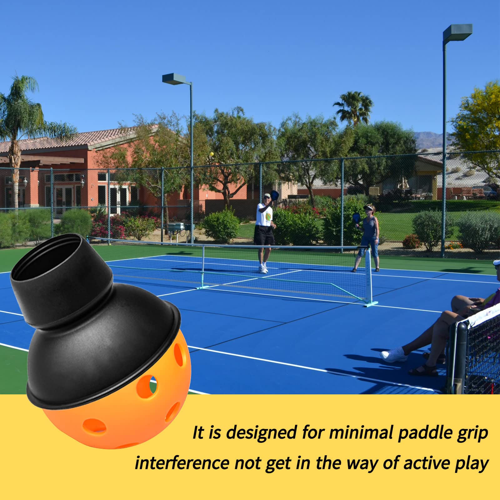 Pickleball Ball Retriever, Silicone Pickleball Ball Accessory to Pick Up Balls Without Bending Over, Fits All Standard Paddles & Easy Instal Attaches to Pickleball Paddles Bottom Black, Pack of 2