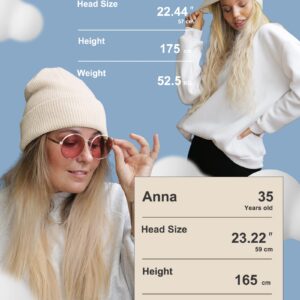 FURTALK Beanie Hats for Women Men Winter Hats Womens Knitted Slouchy Beanies Cuffed Skull Cap Warm Ski Hat Beige