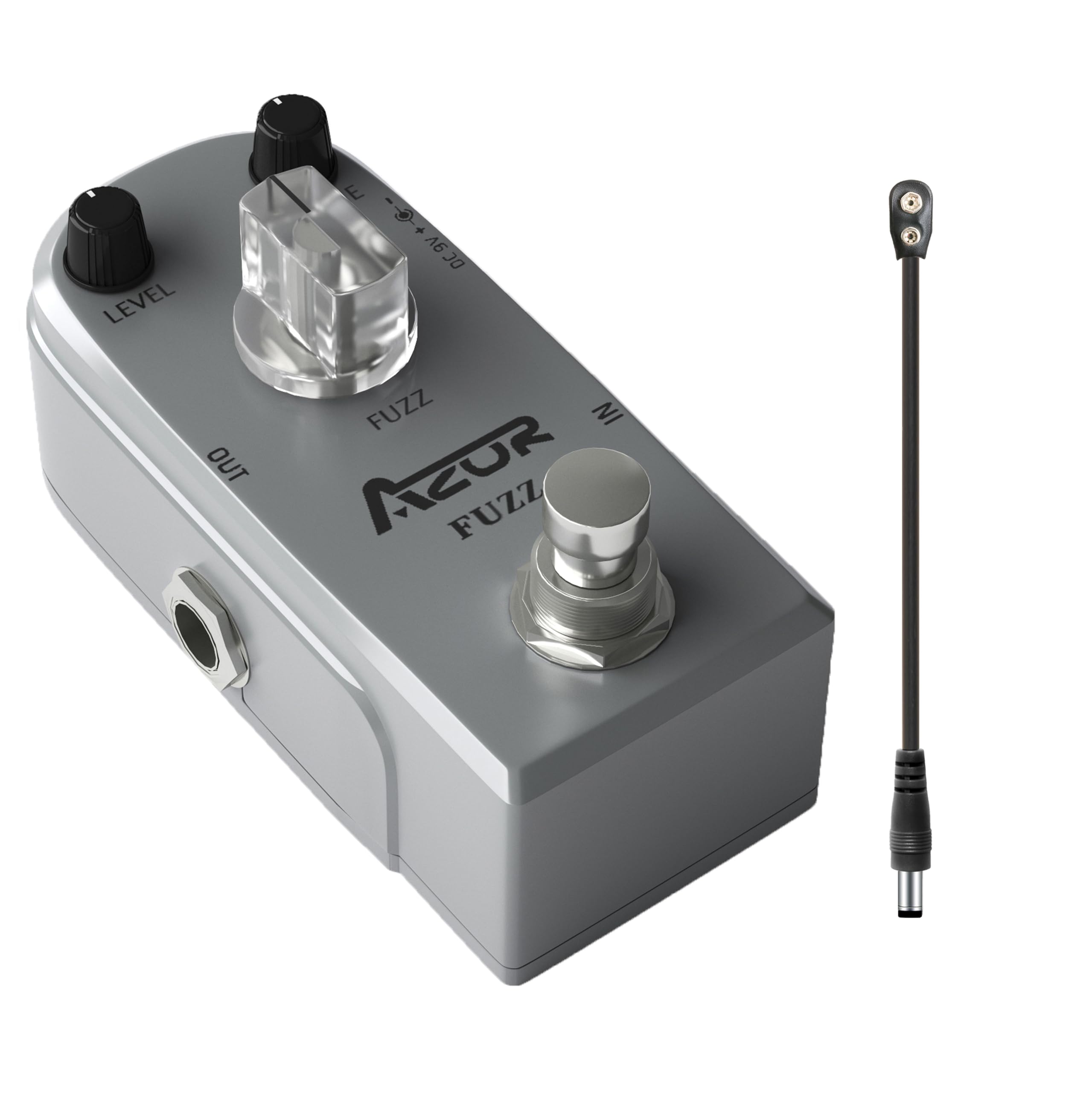 AZOR Fuzz Guitar Effect Pedal Classic Vintage Analog Pedal with Guitar Pedal Power Cable,9V Battery Clip Converter Power Cable