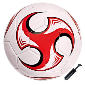 spdtech soccer ball red tornado size 3 with pump needle anti-explosion design indoor outdoor suitable for kids school training practice or boys girls toddlers gift