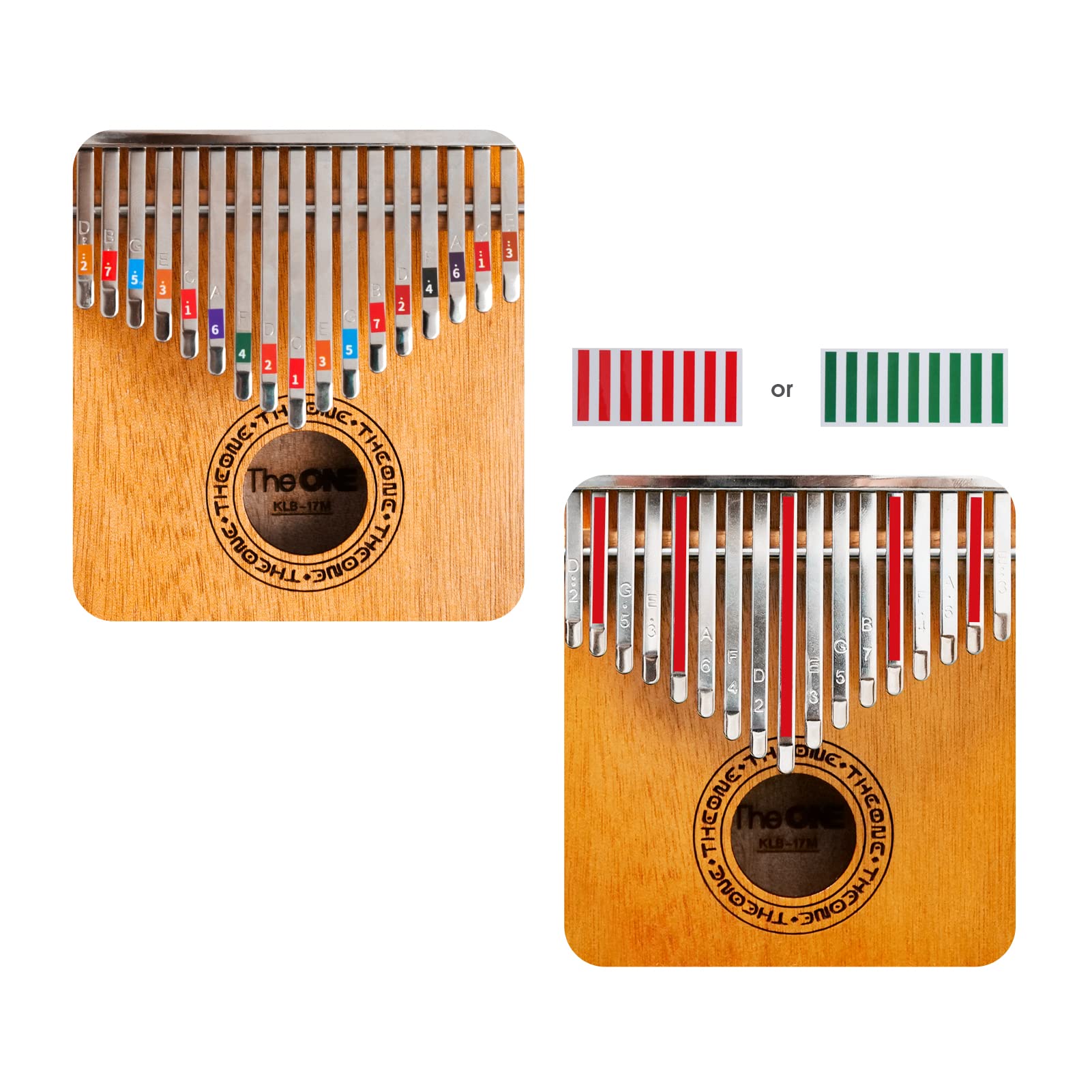 The ONE Kalimba 17 Keys Thumb Piano, Portable Mbira with Tuning Hammer, Piano Case and Scale Sticker, Musical Instrument Gift for Kids and Adults