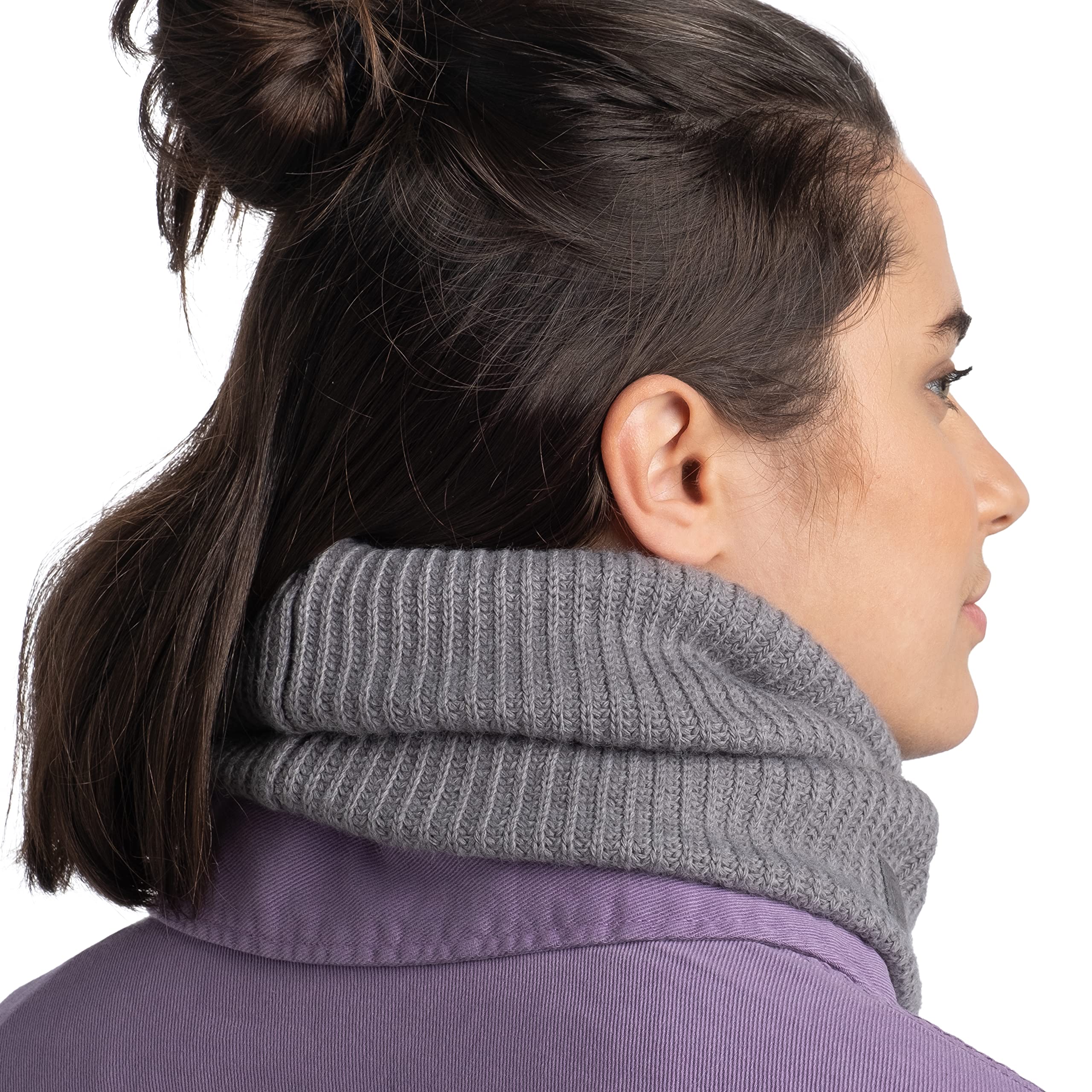 Buff Knitted & Fleece Neckwarmer RUTGER GREY HEATHER Unisex One size