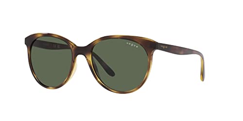 Vogue Eyewear Women's VO5453S Round Sunglasses, Dark Havana/Dark Green, 53 mm