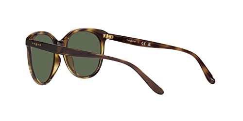 Vogue Eyewear Women's VO5453S Round Sunglasses, Dark Havana/Dark Green, 53 mm