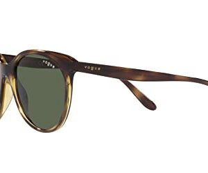 Vogue Eyewear Women's VO5453S Round Sunglasses, Dark Havana/Dark Green, 53 mm