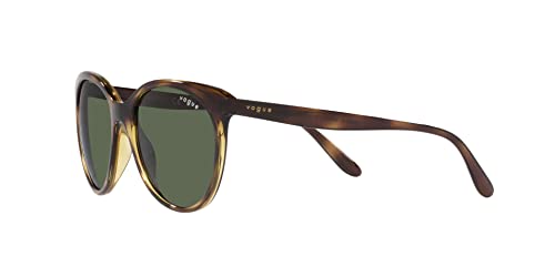 Vogue Eyewear Women's VO5453S Round Sunglasses, Dark Havana/Dark Green, 53 mm