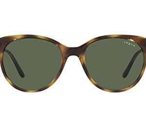 Vogue Eyewear Women's VO5453S Round Sunglasses, Dark Havana/Dark Green, 53 mm