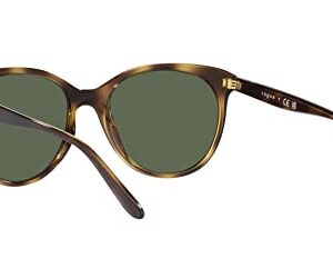 Vogue Eyewear Women's VO5453S Round Sunglasses, Dark Havana/Dark Green, 53 mm