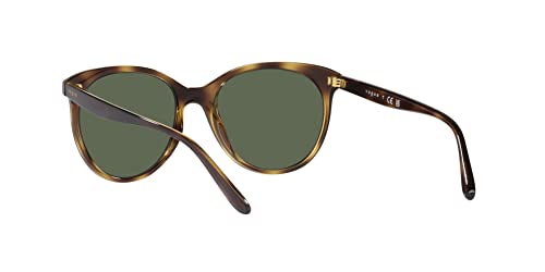 Vogue Eyewear Women's VO5453S Round Sunglasses, Dark Havana/Dark Green, 53 mm