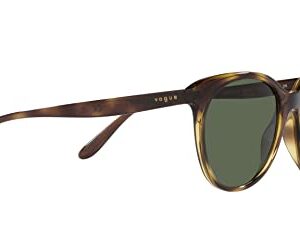 Vogue Eyewear Women's VO5453S Round Sunglasses, Dark Havana/Dark Green, 53 mm