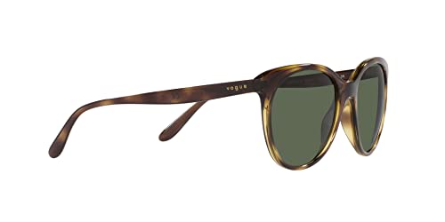 Vogue Eyewear Women's VO5453S Round Sunglasses, Dark Havana/Dark Green, 53 mm