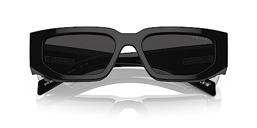 Prada PR 13ZS 1AB5S0 Black Plastic Cat-Eye Sunglasses Grey Lens