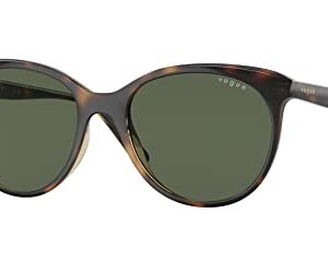 Vogue Eyewear Women's VO5453S Round Sunglasses, Dark Havana/Dark Green, 53 mm