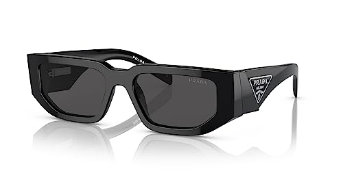 Prada PR 13ZS 1AB5S0 Black Plastic Cat-Eye Sunglasses Grey Lens