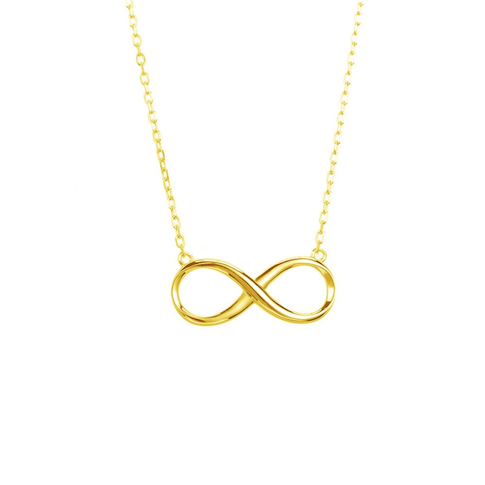 Gold Infinity Love Pendant Necklace for Women Girls 925 Sterling Silver 14K Gold Plated Simple Cute Choker Chain Dainty Wedding Birthday Christmas Jewelry Gift