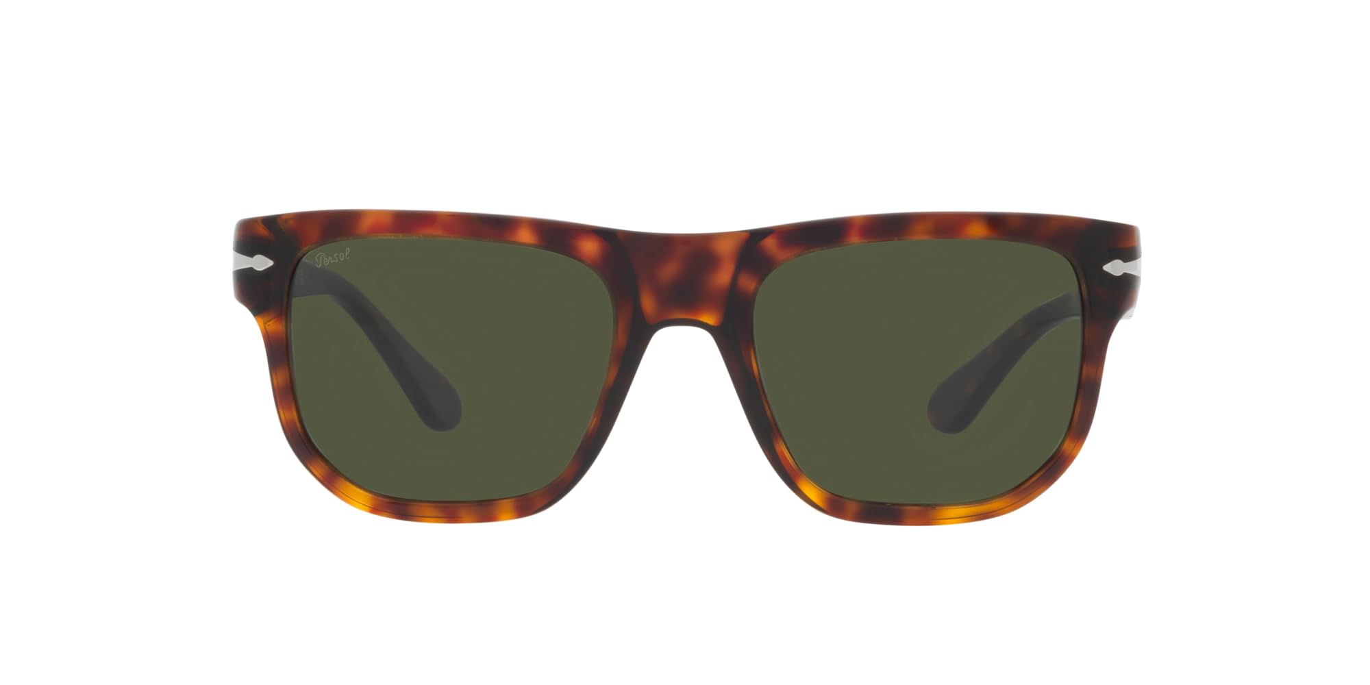 Persol PO3306S Square Sunglasses, Havana/Green, 55 mm