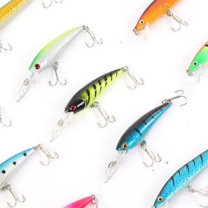 Artificial Fishing Baits,20pcs Fishing Lure Set,Reusable Fishing Tackle Accessories for Outdoor Saltwater Freshwater Trout Bass Salmon Fishing, 20pcs Fishing Lure Set,Artificial Fishing Baits,ReF