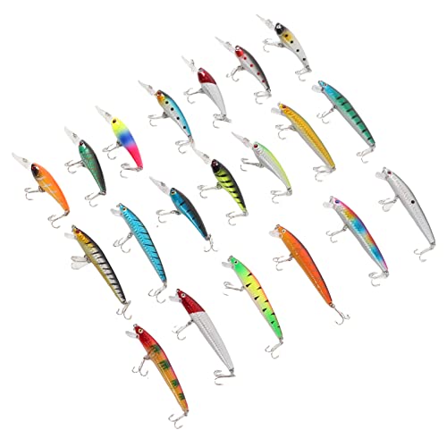 Artificial Fishing Baits,20pcs Fishing Lure Set,Reusable Fishing Tackle Accessories for Outdoor Saltwater Freshwater Trout Bass Salmon Fishing, 20pcs Fishing Lure Set,Artificial Fishing Baits,ReF