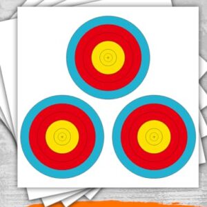 THREE ARCHERS 3 SPOT Vegas Targets Face 30pcs Archery Targets Official Vegas Paper Indoor & Outdoor