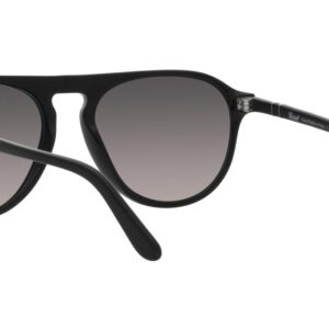 Persol Men's PO3302S Aviator Sunglasses, Black/Grey Gradient Polarized, 55 mm