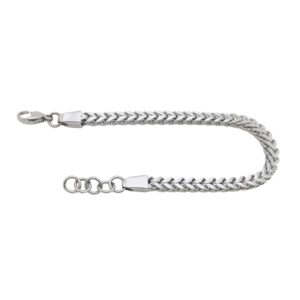 Stainless Steel Polished 8-8.6 inch Heavy Wheat Bracelet Silver 316L Stainless Steel Chain 5*5mm Bracelet