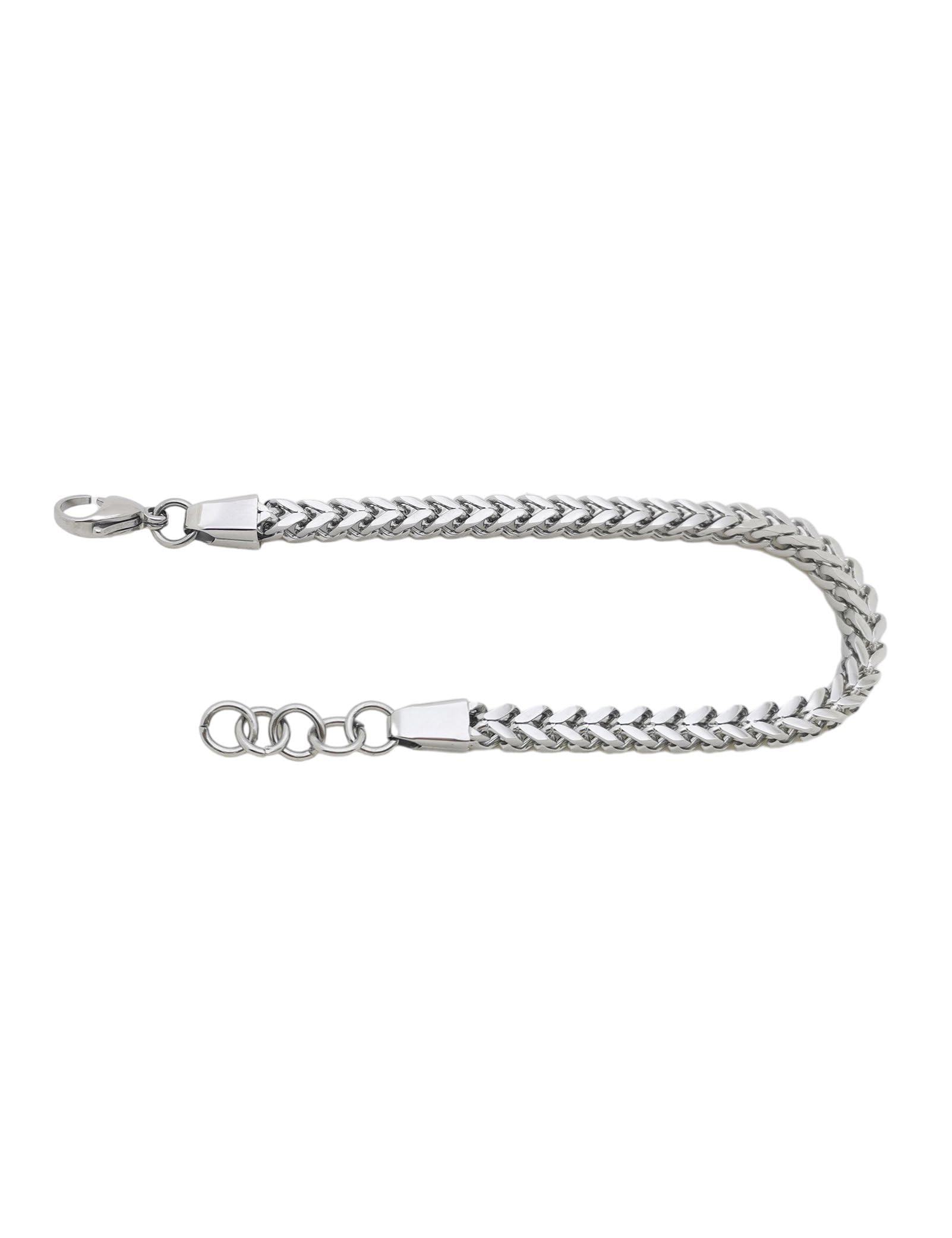 Stainless Steel Polished 8-8.6 inch Heavy Wheat Bracelet Silver 316L Stainless Steel Chain 5*5mm Bracelet