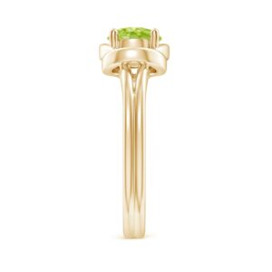 Angara Natural Peridot Solitaire Ring for Women in 14K Yellow Gold Size-9 (Grade-AAA | Size-6mm) | August Birthstone Jewelry Gift for Women | Birthday | Wedding | Anniversary | Engagement