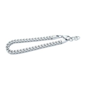 Stainless Steel Polished 8-8.6 inch Heavy Wheat Bracelet Silver 316L Stainless Steel Chain 5*5mm Bracelet