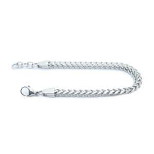 Stainless Steel Polished 8-8.6 inch Heavy Wheat Bracelet Silver 316L Stainless Steel Chain 5*5mm Bracelet