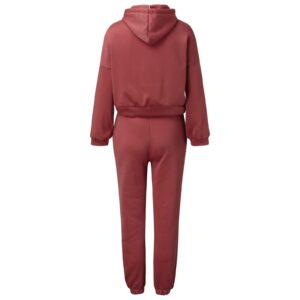 Women's Two Piece Outfits Hoodies Tops and Elastic Waistband Pant Solid Sweatsuit Tracksuit Sets Joggers Tracksuit