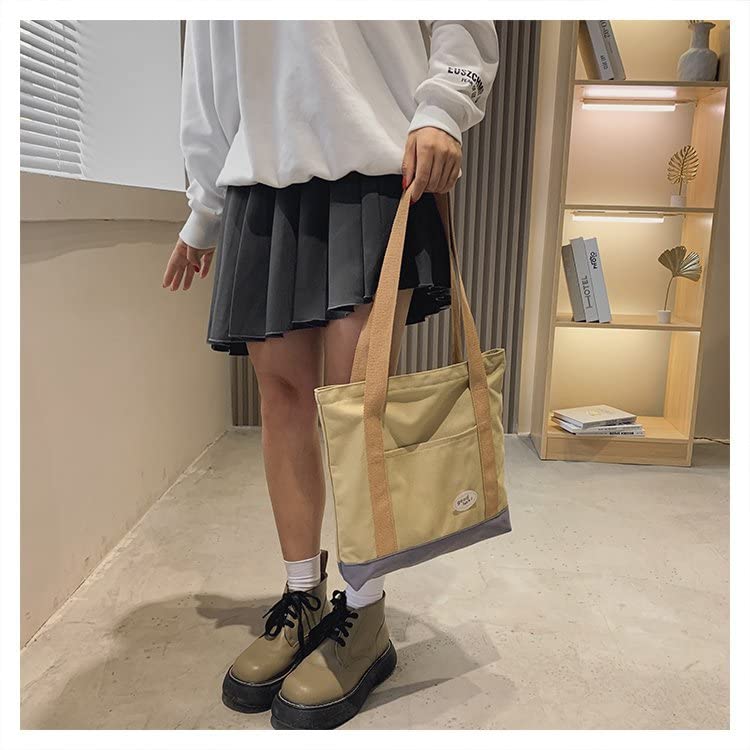 Women Tote Bag Casual Tote's Handbag Shoulder Bag with Pockets Small Satchel Bag Handbag Fashion Crossbody Bag (Yellow)