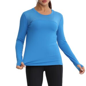 Women's Sun Protection Compression Shirts UPF 50+ Long Sleeve Workout T-Shirts Rash Guard Athletic Tops