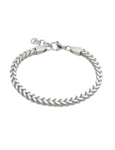 stainless steel polished 8-8.6 inch heavy wheat bracelet silver 316l stainless steel chain 5*5mm bracelet