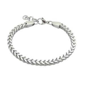 Stainless Steel Polished 8-8.6 inch Heavy Wheat Bracelet Silver 316L Stainless Steel Chain 5*5mm Bracelet