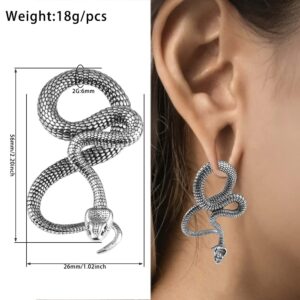 Atomhole Hypoallergenic 316 Stainless Steel Snake Dangle Ear Weights For Stretched Ears Gauges 2g Ear Plugs Body Piercing Tunnels Body Jewelry 2PCS (Black)