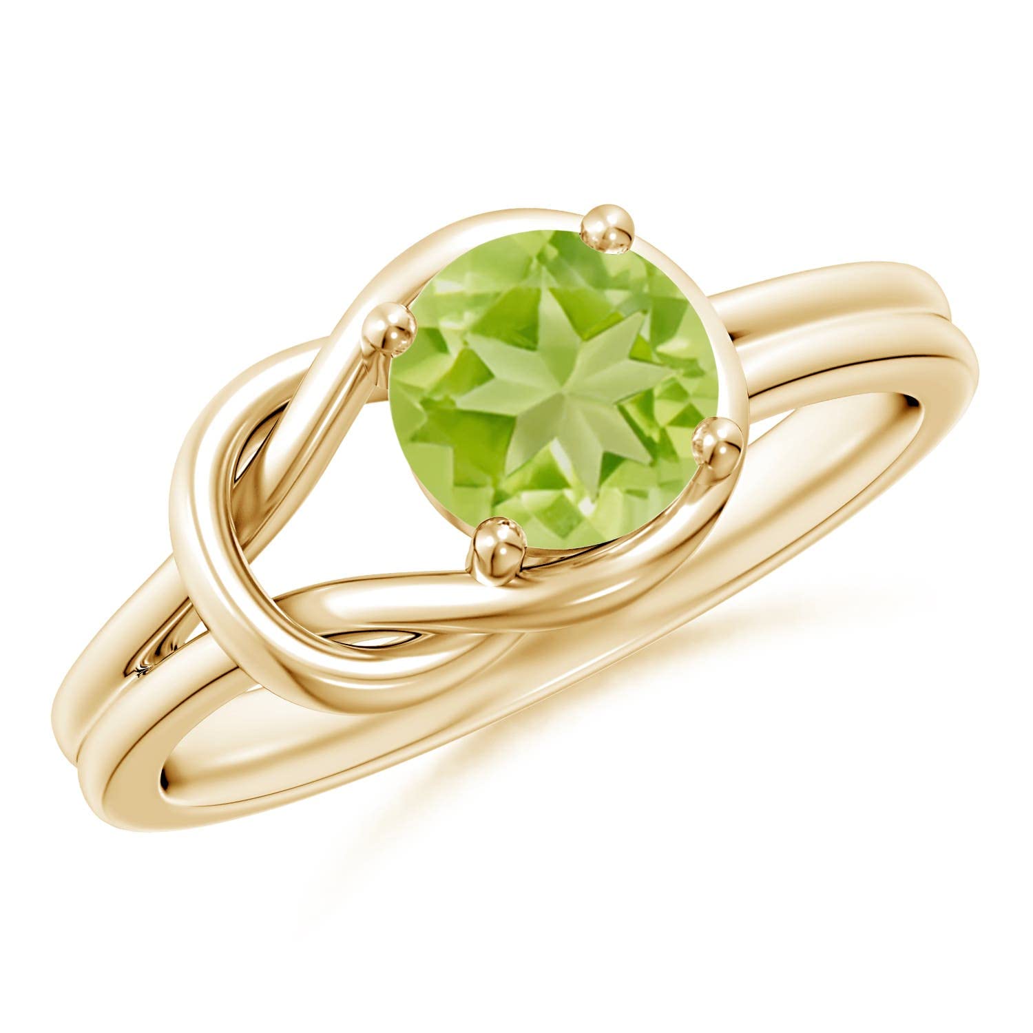 Angara Natural Peridot Solitaire Ring for Women in 14K Yellow Gold Size-9 (Grade-AAA | Size-6mm) | August Birthstone Jewelry Gift for Women | Birthday | Wedding | Anniversary | Engagement