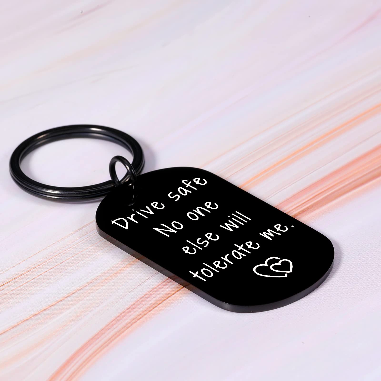 Drive Safe Keychain for Boyfriend Gifts from Girlfriend Anniversary for Husband Christmas Gifts for Boyfriend Birthday Gift Stocking Stuffers for Men Valentines Day Gifts for Him Love Gifts from Wife