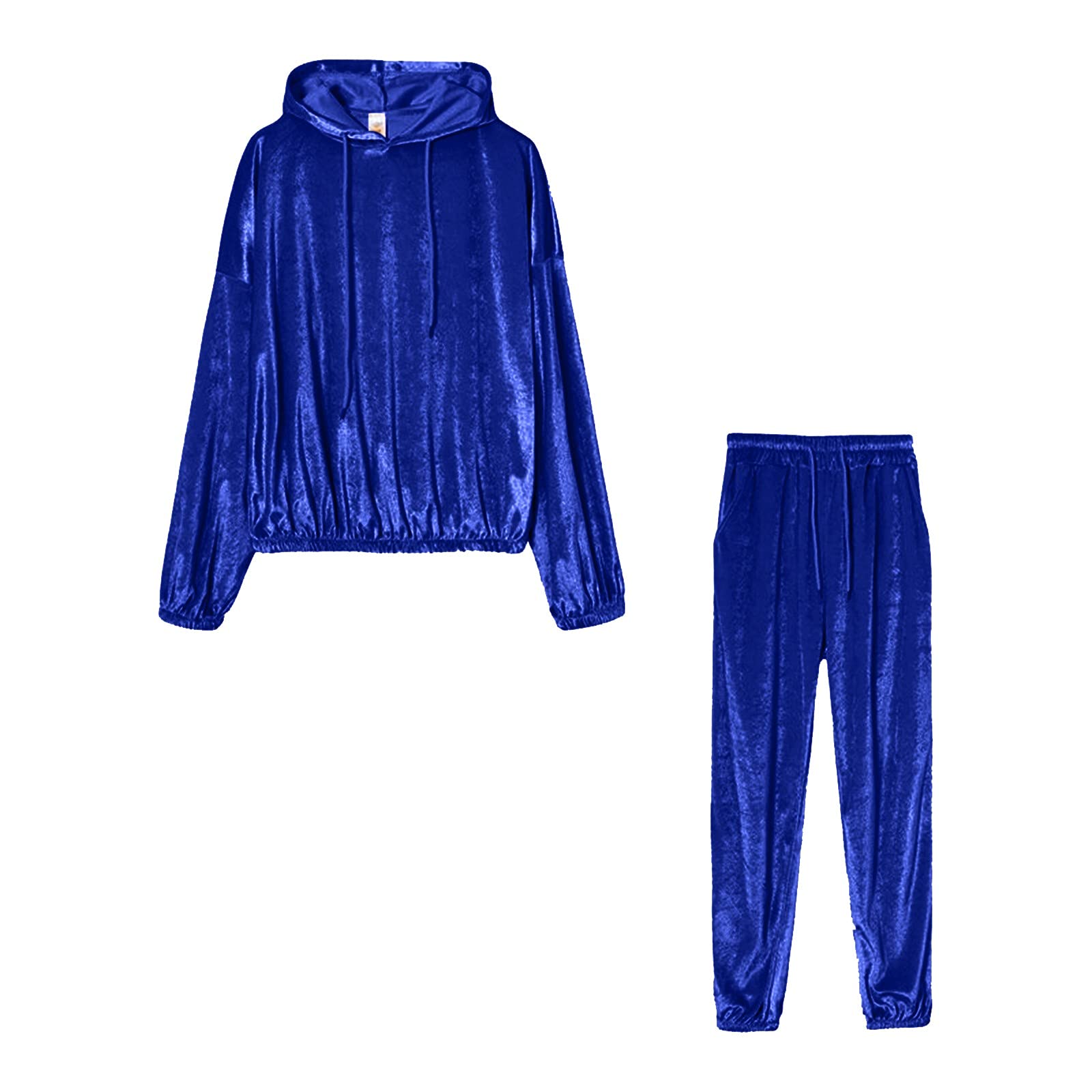 2 Piece Outfits for Women Sweatsuit Pullover Hoodie and Long Sweatpants Clubwear Tracksuit Sportswear Set