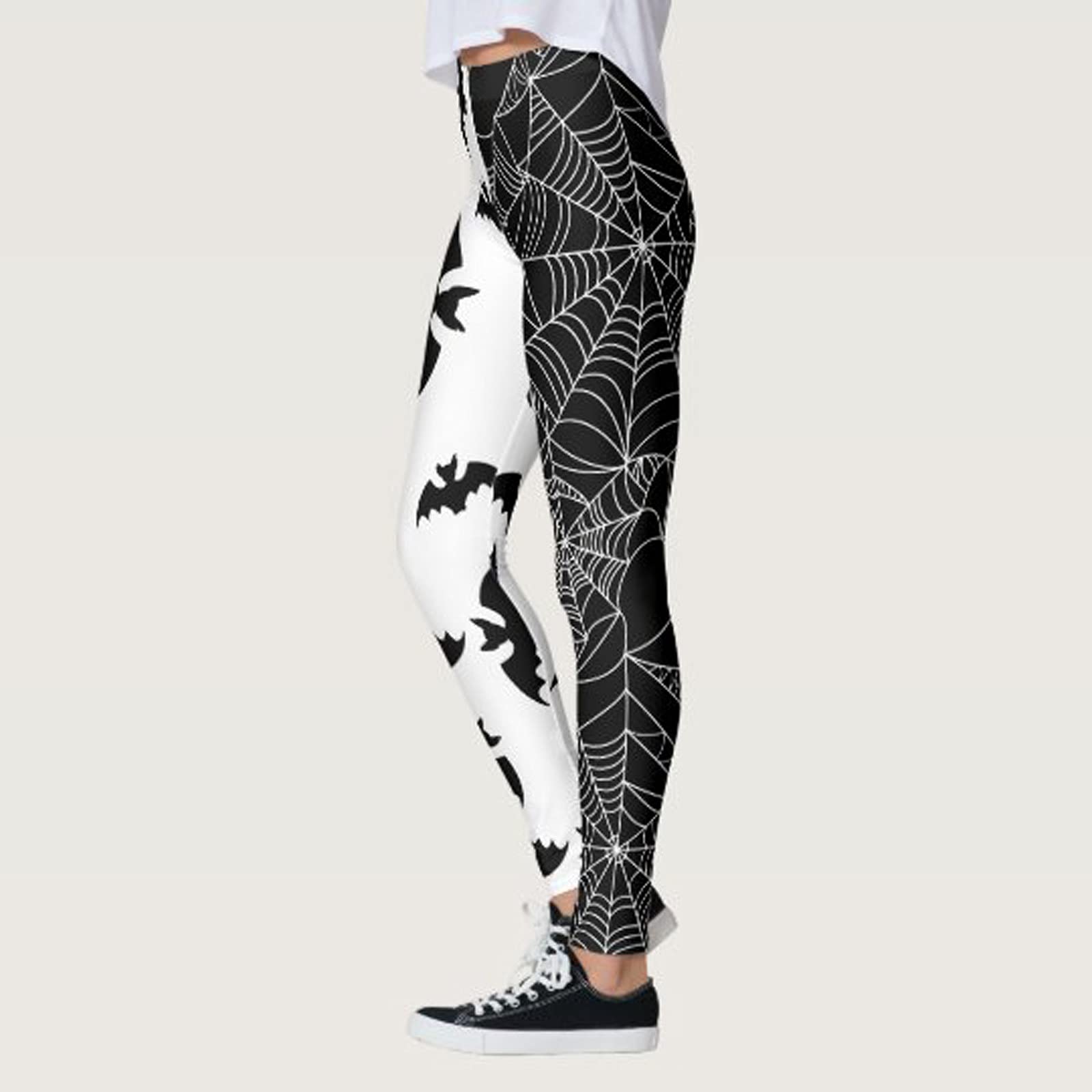 Womens Halloween Yoga Pants Ultrasoft Scary Pattern Track Pants Casual Nightmare Before Christmas Halloween Gifts