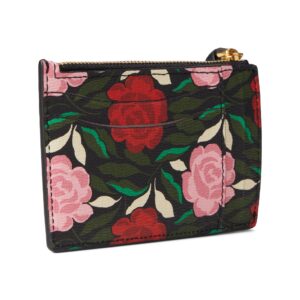 Kate Spade New York Morgan Rose Garden Printed Saffiano Leather Coin Card Case Wristlet Black Multi One Size