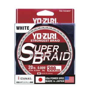 Yo-Zuri YZ-SB-20LB-WH-300YD: Super Braid White 20Lb 300Yd, White